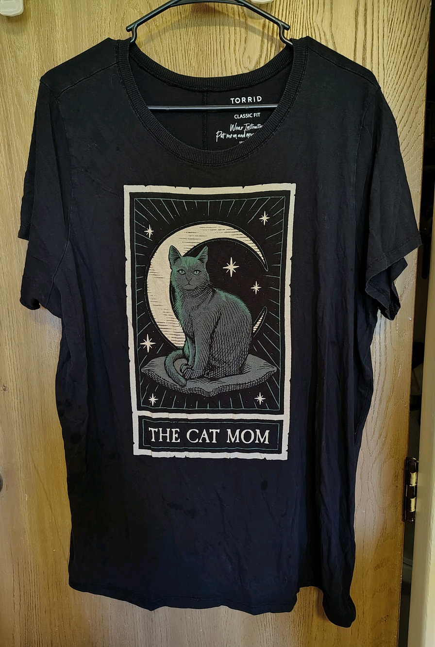 Torrid Cat Tarot Classic Fit Heritage Jersey Crew Tee The Cat Mom tarot